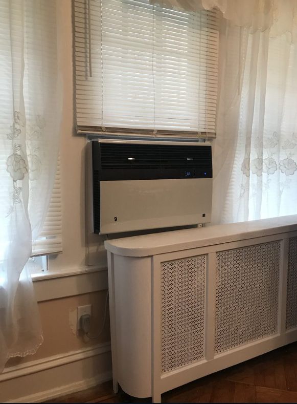 Window air conditioner prepared for seasonal service